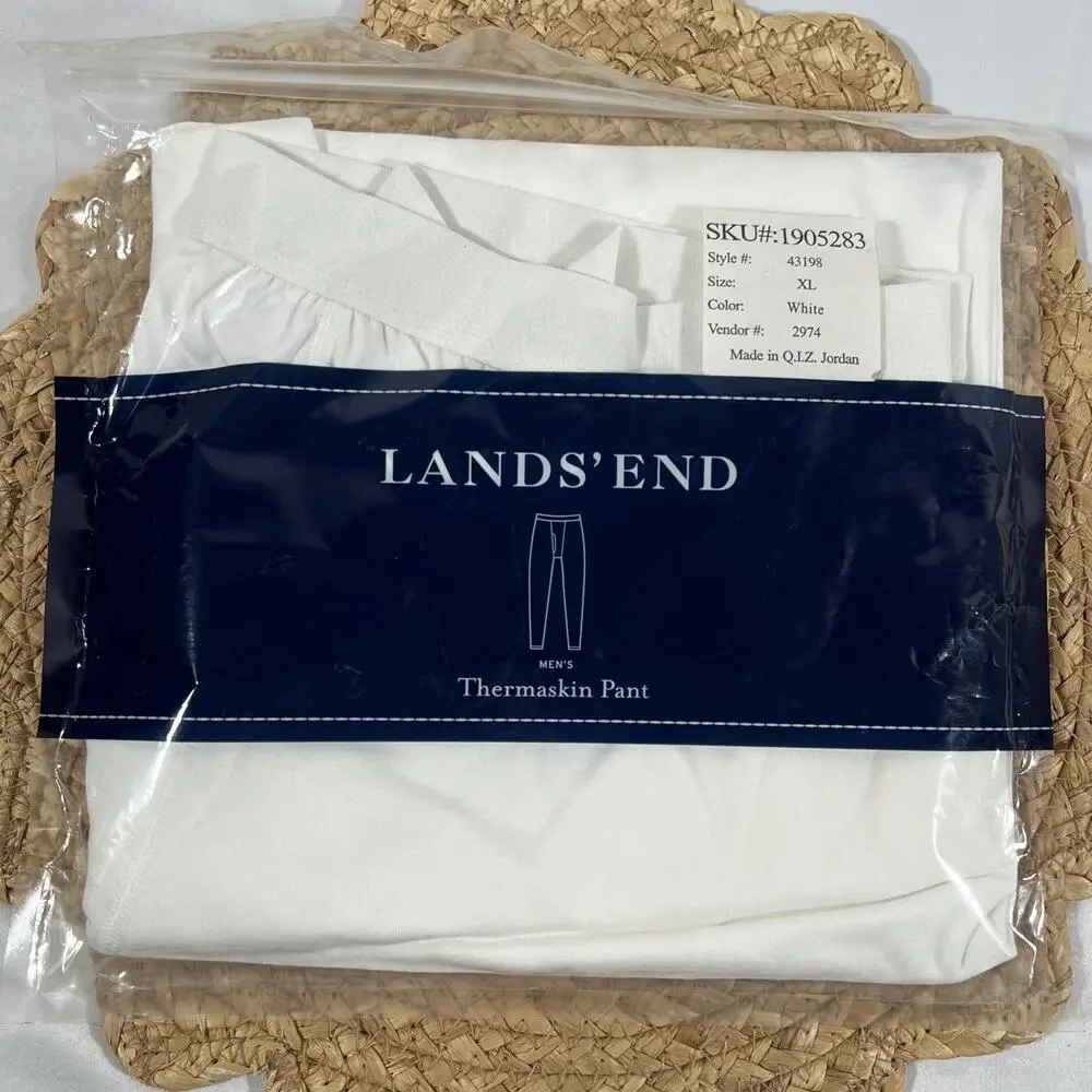 Lands’ End Thermaskin Men’s Pants White Size XL Thermal Layer Winter